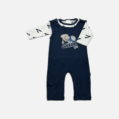 Baby Dungarees and Tee - Navy/White