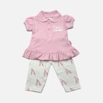 Baby Dress and Leggings - Pink/Wht